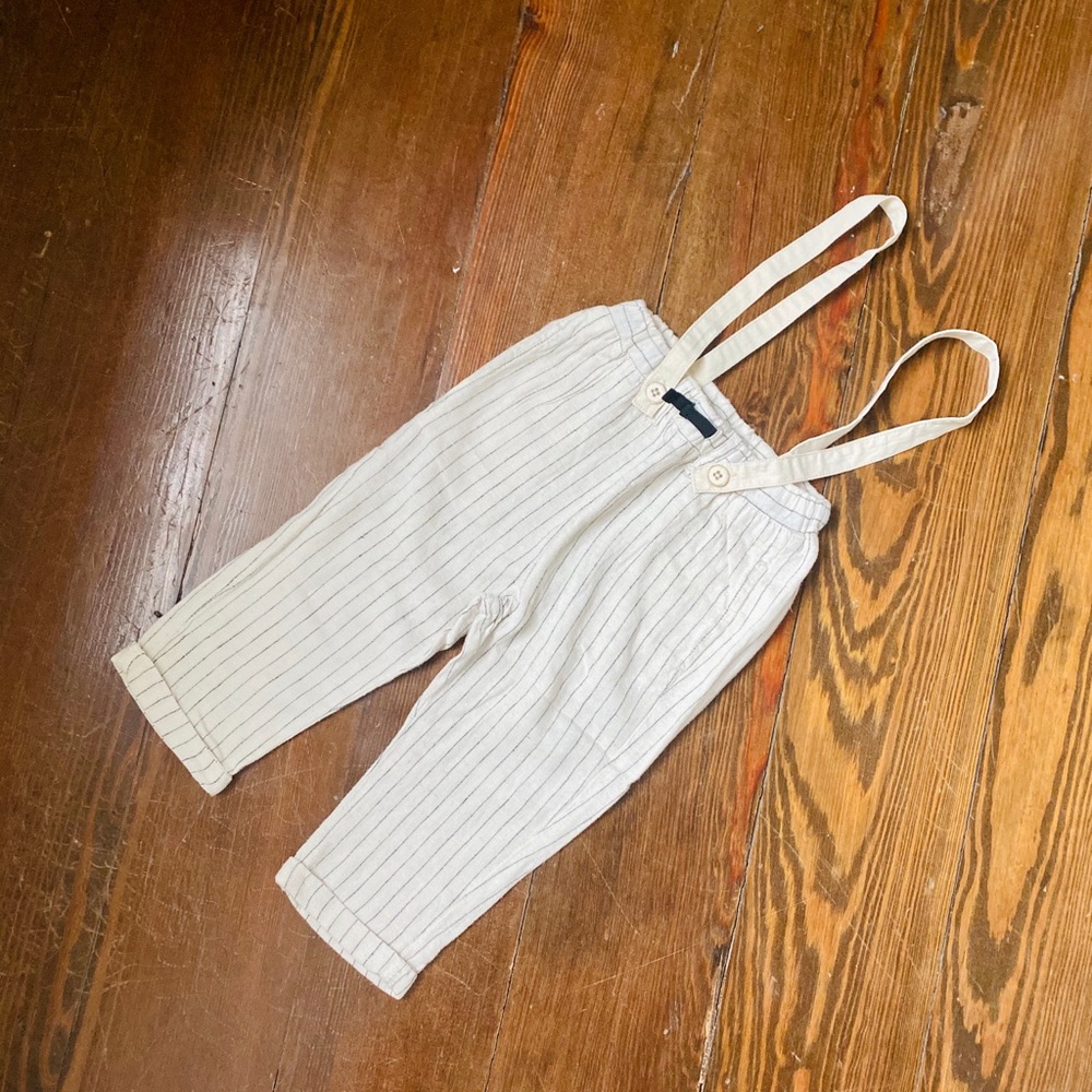 Linen suspender pants